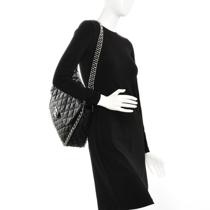 Chanel Washed Lambskin Quilted Maxi Chain Around Flap Black 2 of 8