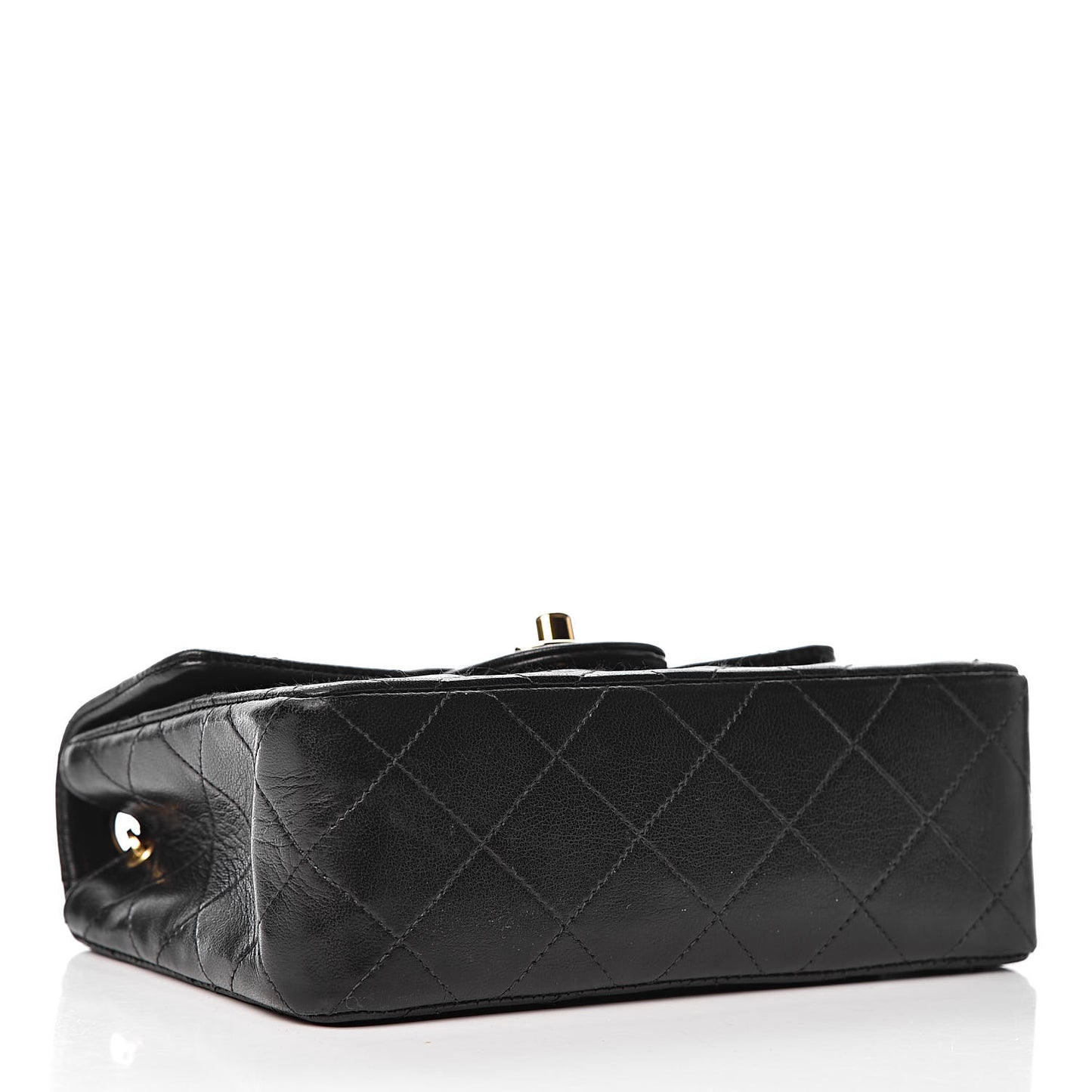 Lambskin Quilted Mini Square Flap Bag Black