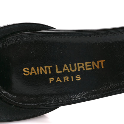 Saint Laurent Patent Calfskin Bea 90 Ankle Strap Sandals 40 Black 8 of 8