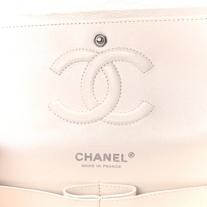 Chanel Iridescent Crumpled Calfskin Quilted Medium Double Flap White 6 of 12