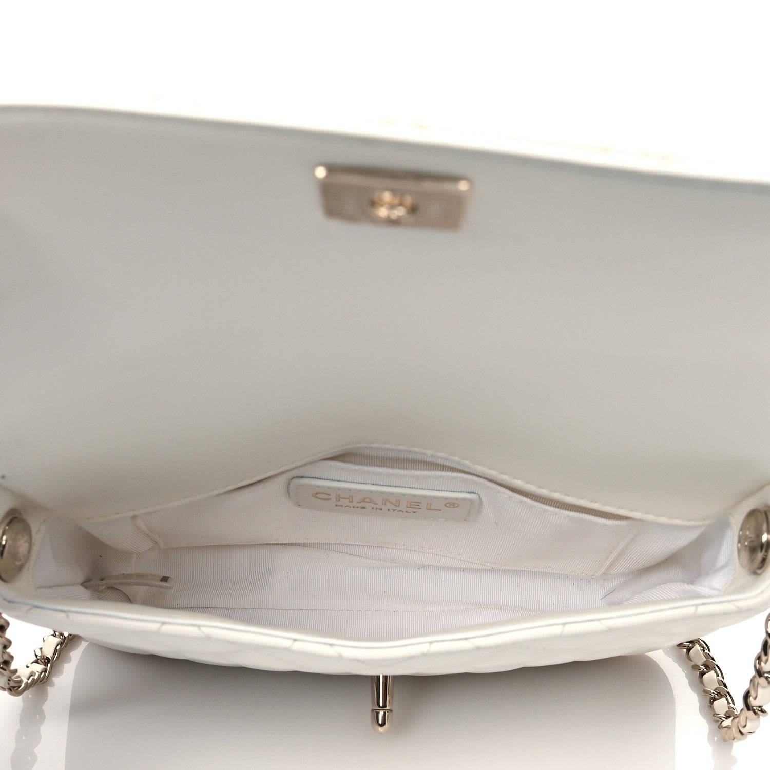 Chanel Lambskin Quilted Side Packs White Black 5 of 11