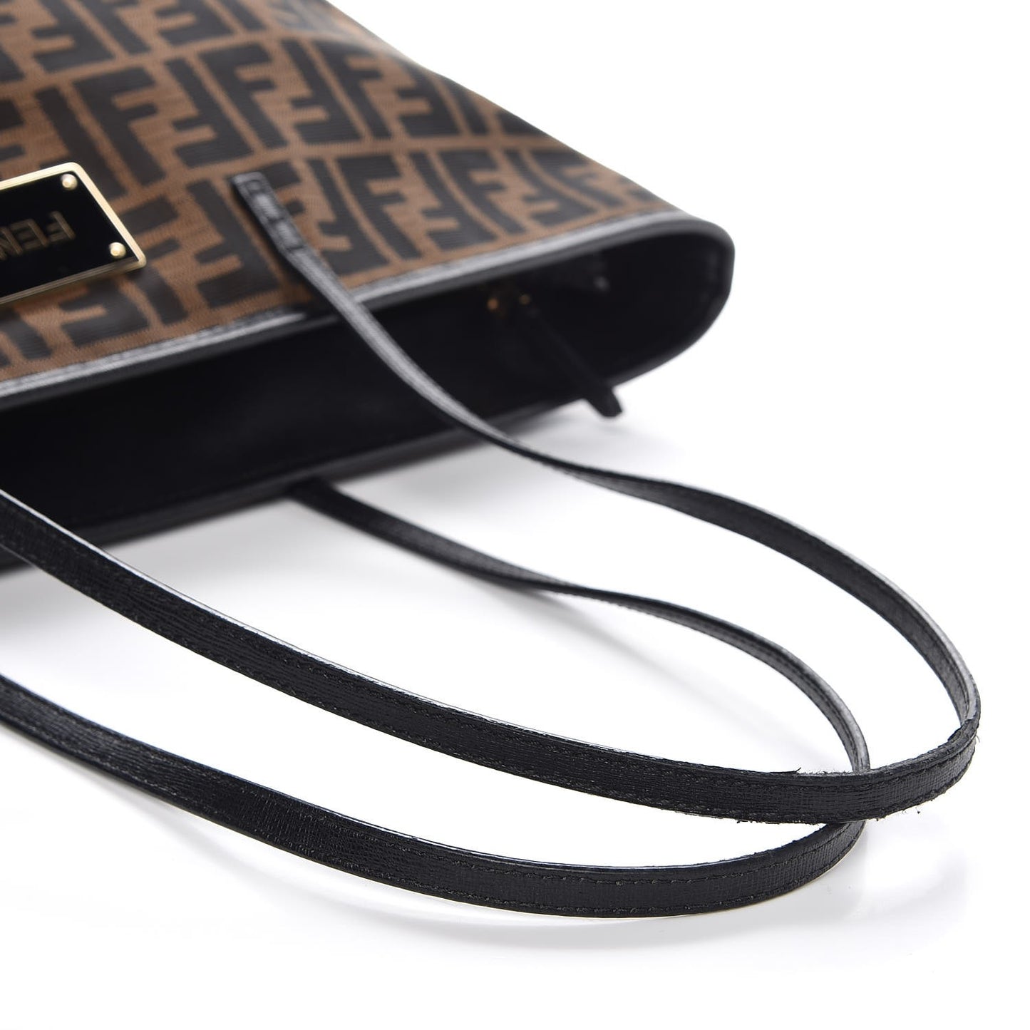 Zucca Vitello Elite Medium Roll Tote Tobacco Black