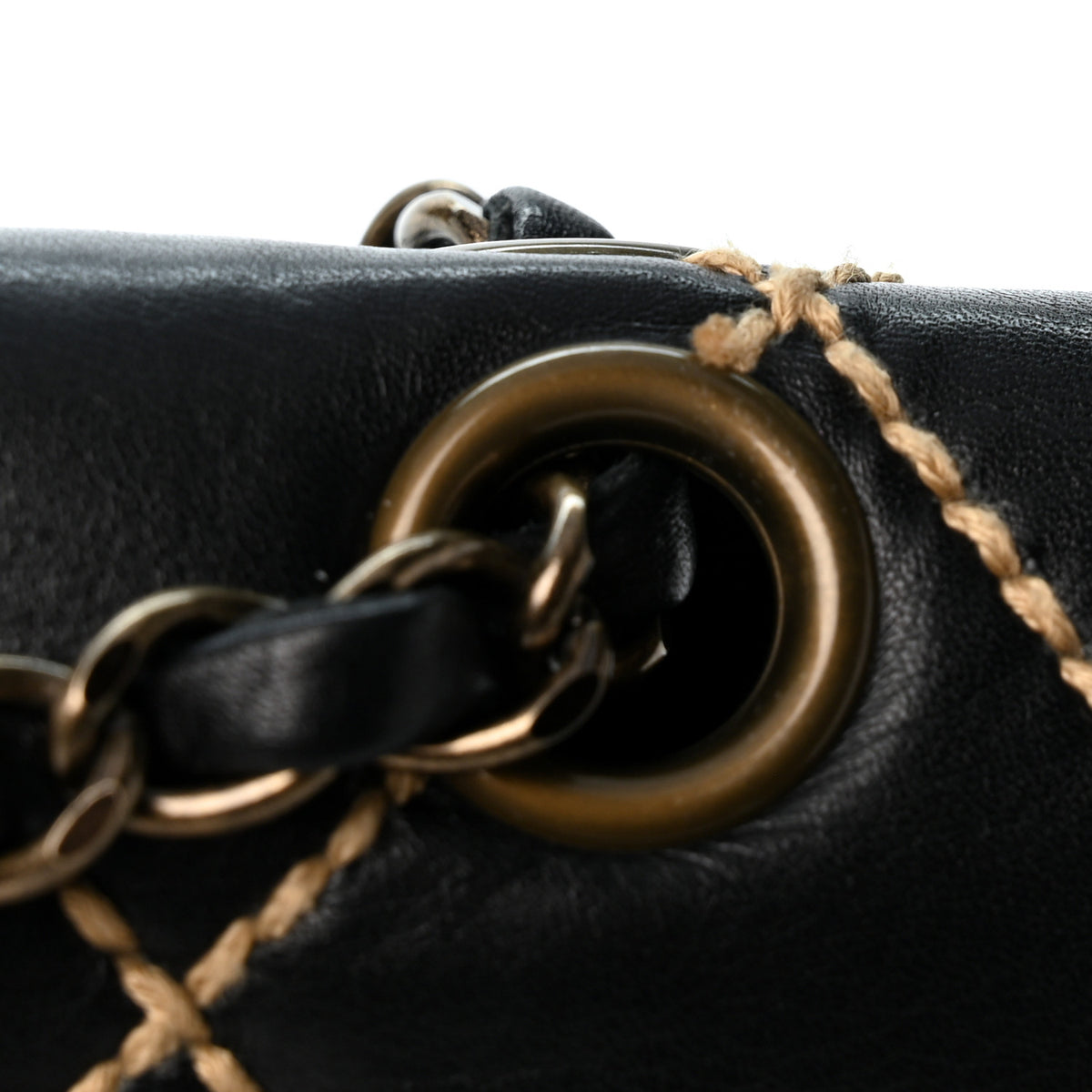 Chanel Calfskin Wild Stitch Jumbo Flap Black 11 of 12