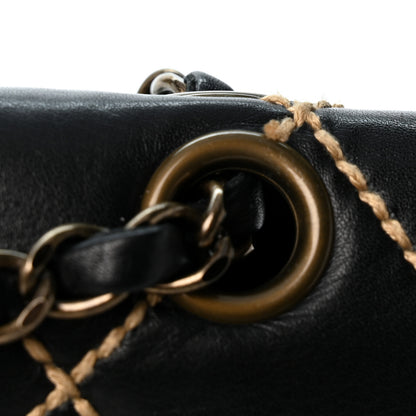 Chanel Calfskin Wild Stitch Jumbo Flap Black 11 of 12