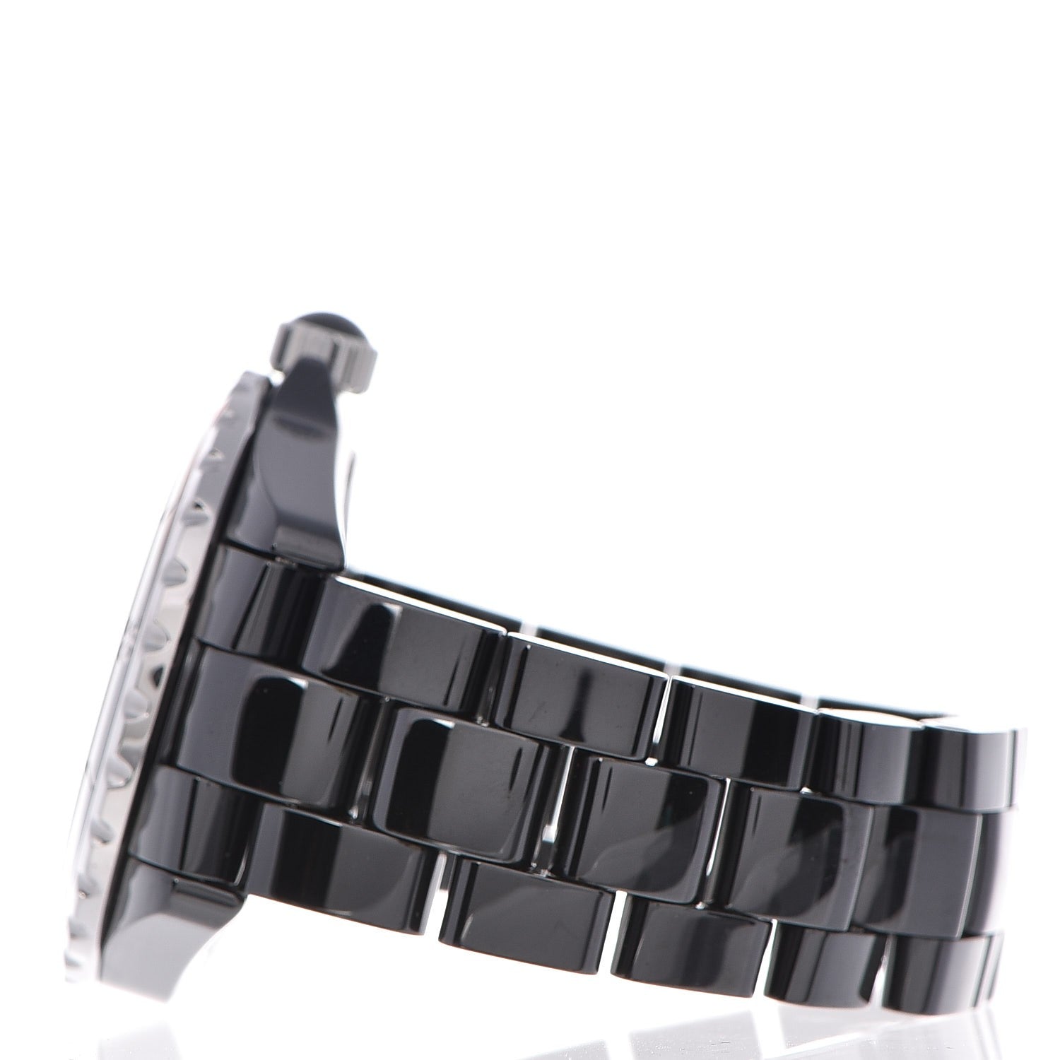 Chanel Stainless Steel Ceramic Diamond 38mm J12 Automatic Watch Black 3 of 8