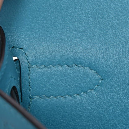 Hermes Swift Kelly Cut Clutch Pochette Turquiose 13 of 17