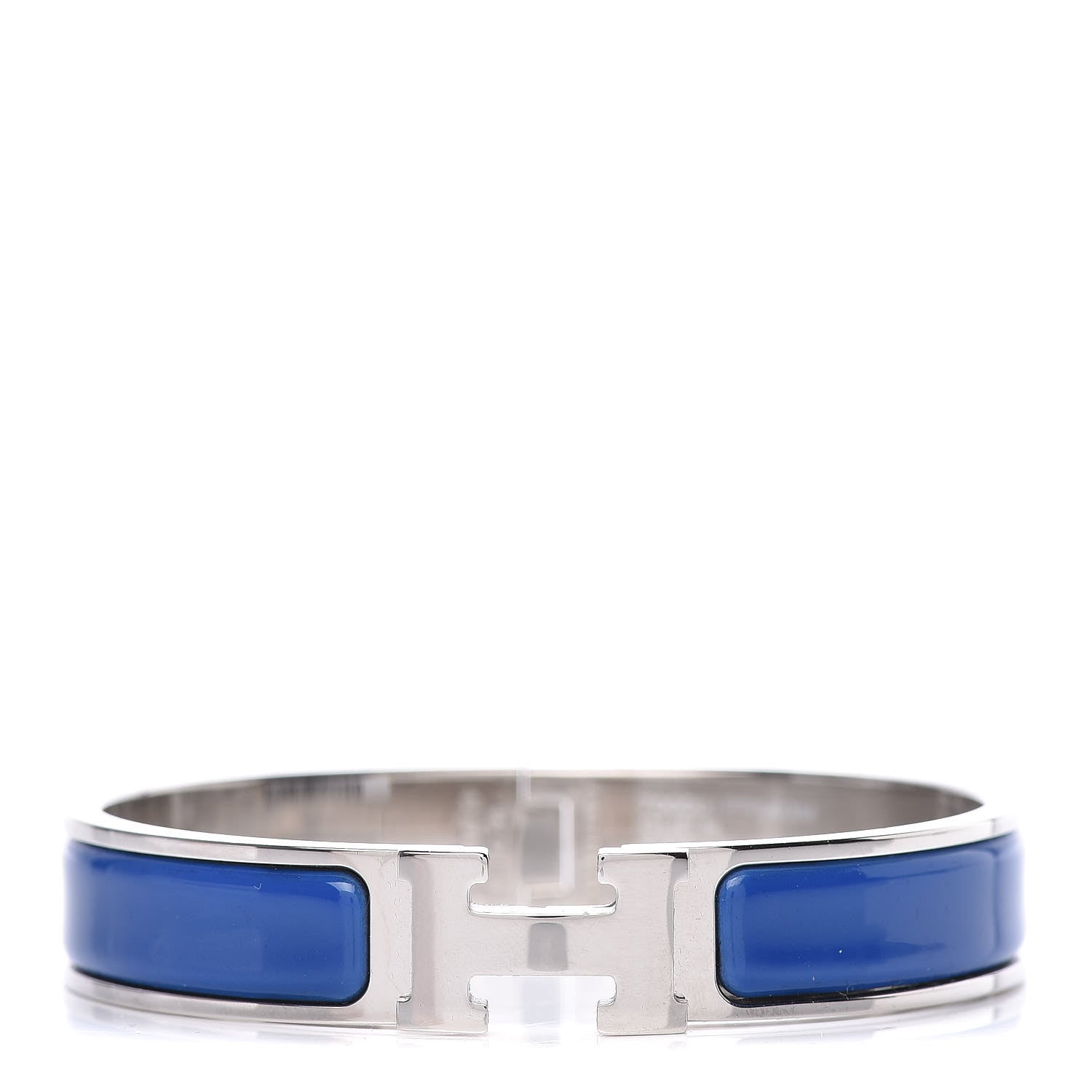 Hermes Enamel Narrow Clic Clac H Bracelet GM Bleu Cobalt 1 of 6