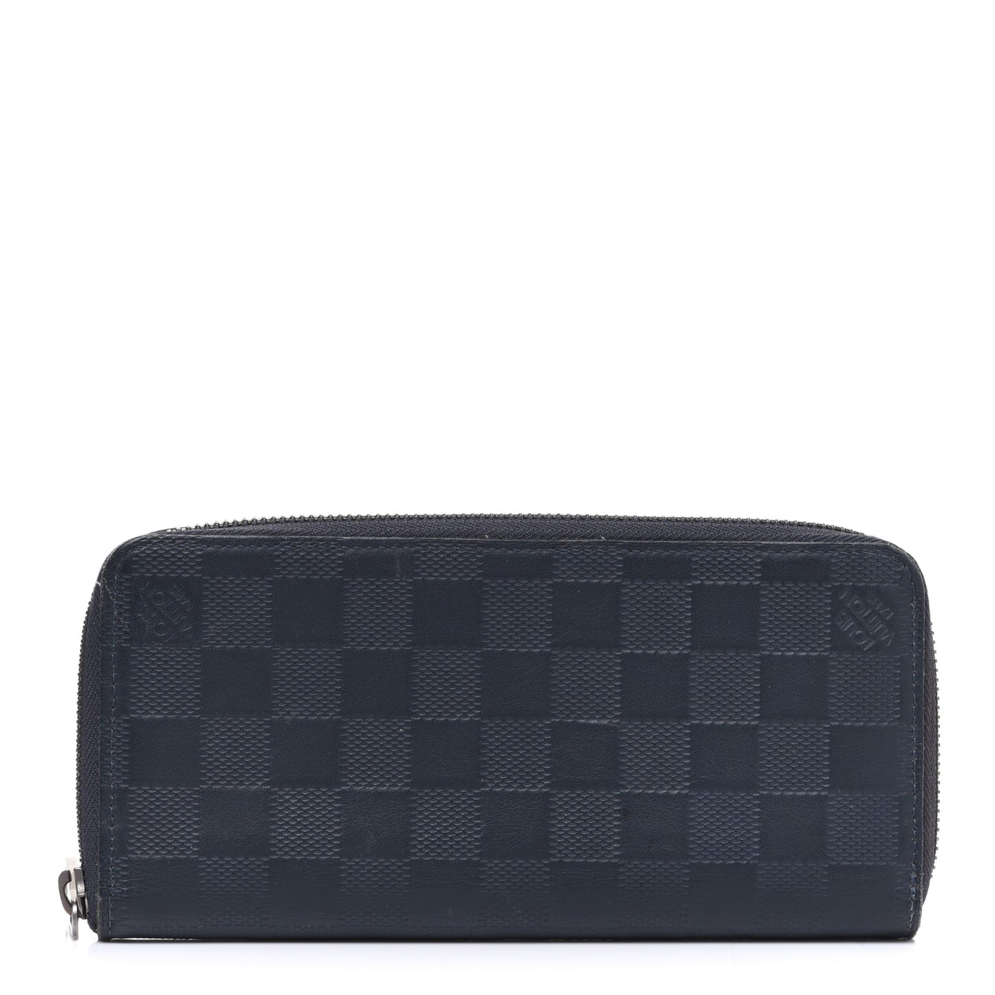 Damier Infini Zippy Vertical Wallet Midnight Blue