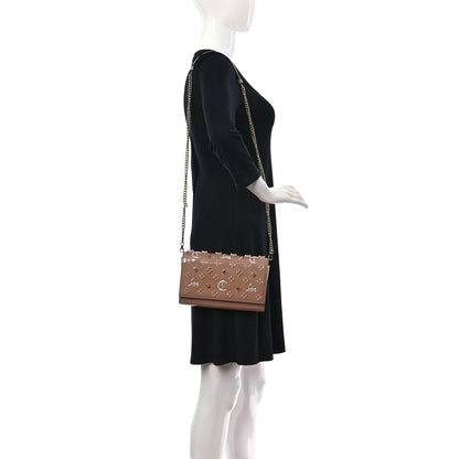 Christian Louboutin Patent Calfskin Spikes Paloma Clutch Nude White 2 of 9