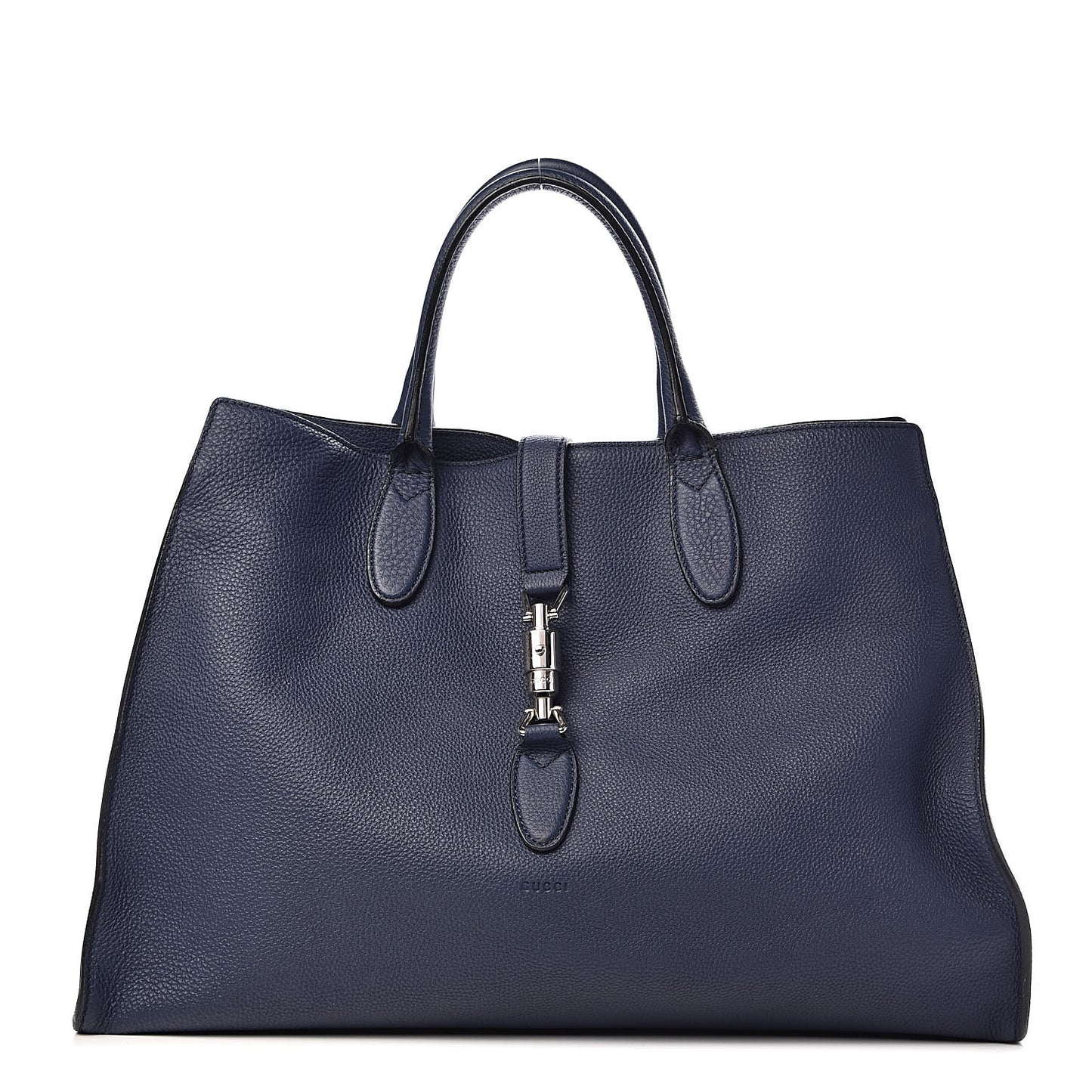 Soft Calfskin Medium Jackie Top Handle Bag Classic Blue Marine