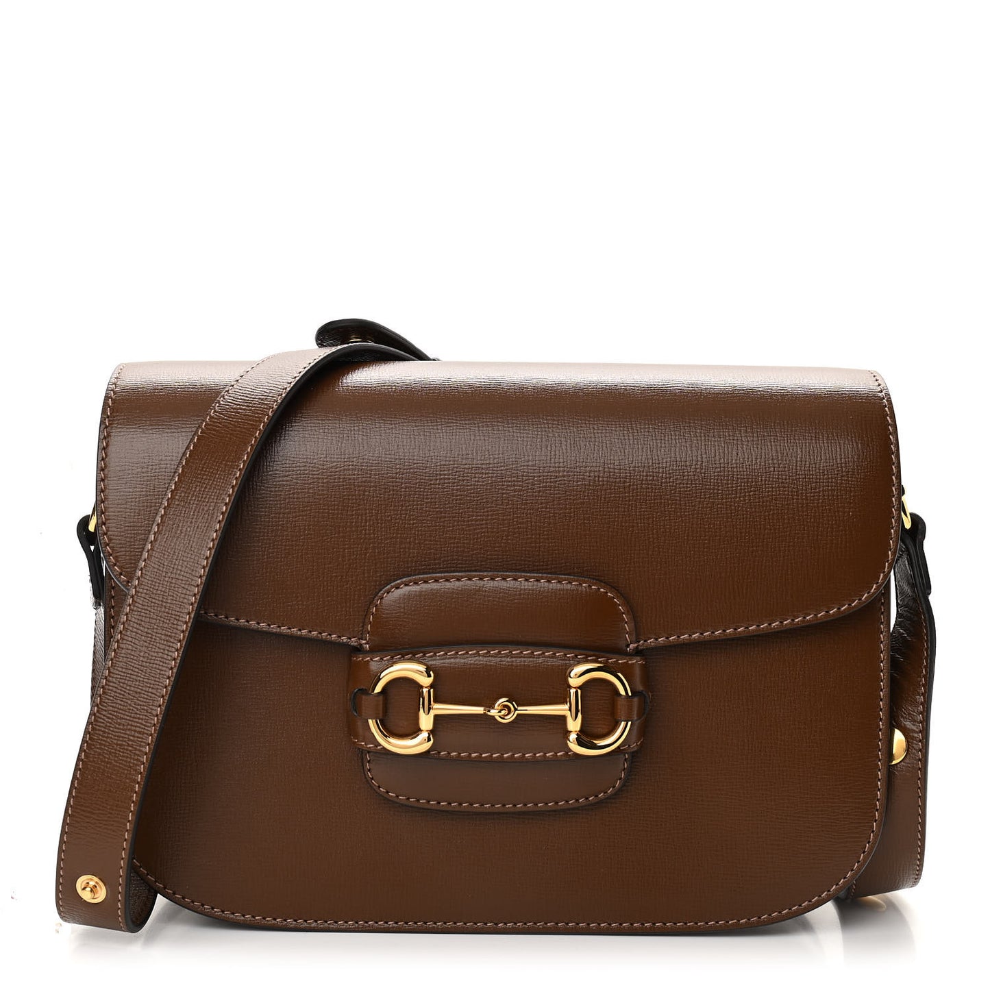 Azalea Calfskin Horsebit 1955 Shoulder Bag Brown Sugar