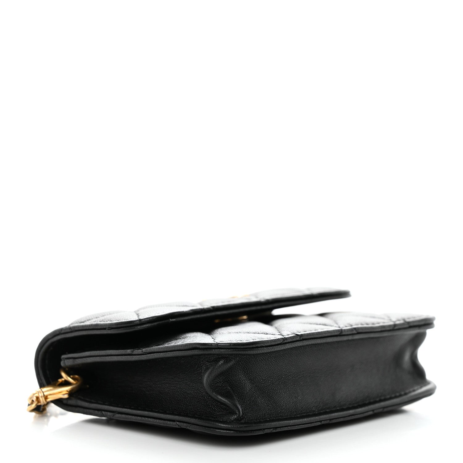 Chanel Lambskin Quilted Pearl Crush Clutch With Chain Black 4 of 12