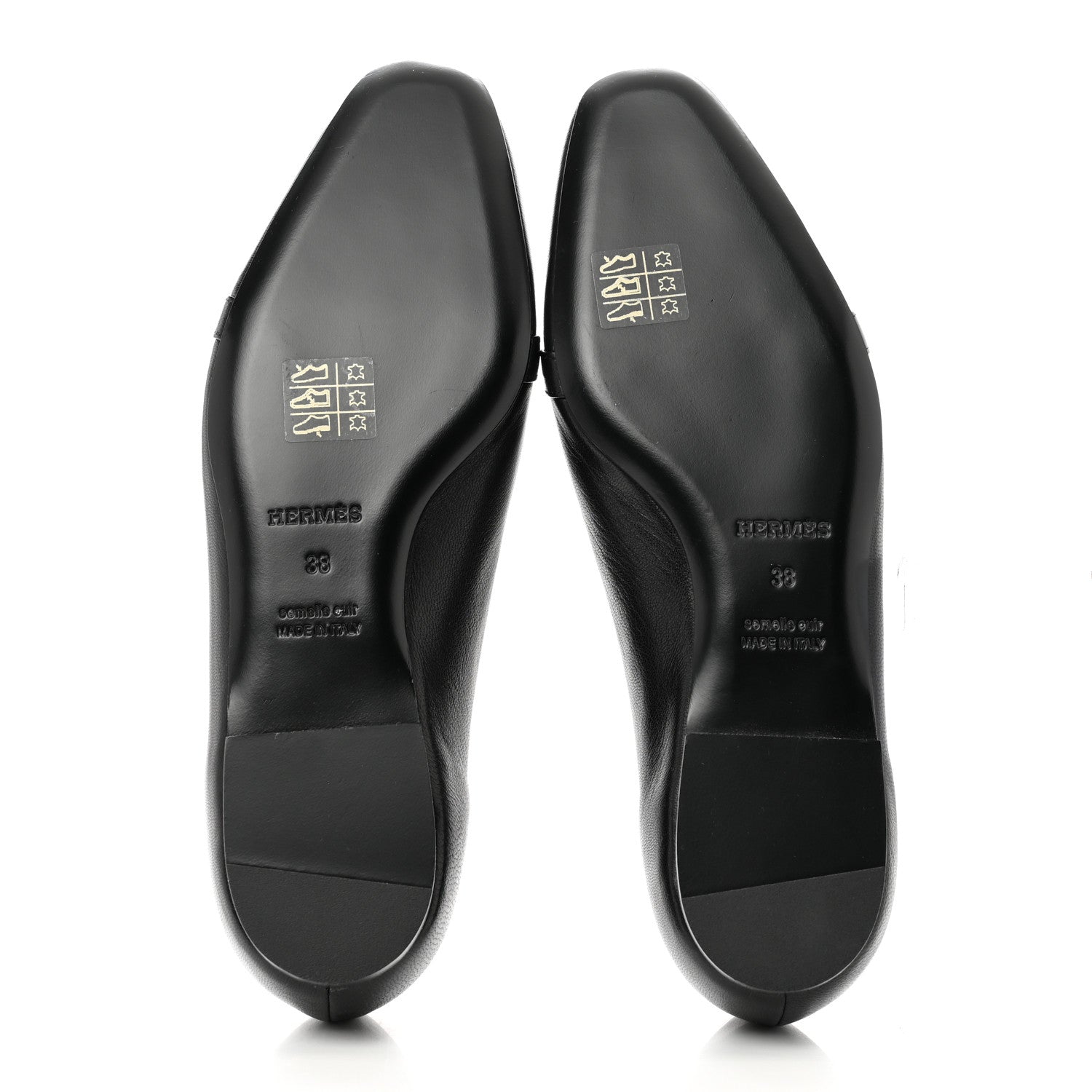 Hermes Goatskin Bilbao Ballerina Flats 38 Black 5 of 9