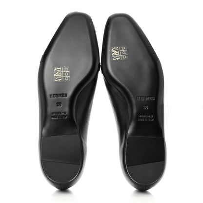 Hermes Goatskin Bilbao Ballerina Flats 38 Black 5 of 9