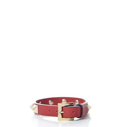 Valentino Garavani Vitello Rockstud Bracelet Red 3 of 5