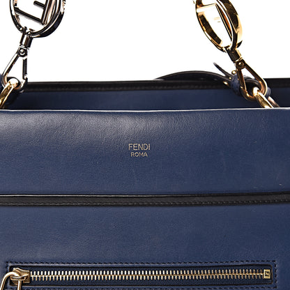 Fendi Vitello Century Opaco F is Fendi Bi-Color Regular Runaway Satchel Blu Scuro 8 of 11