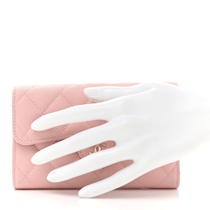 Chanel Caviar Quilted Medium Flap Wallet Light Pink 2 of 9