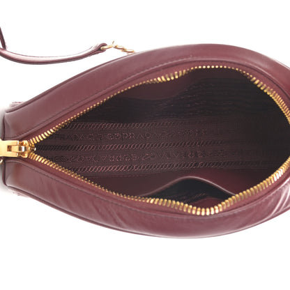 Prada Soft Calfskin Impunture Diagramme Oval Crossbody Bag Cerise 5 of 11