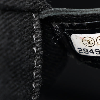 Chanel Mixed Fibers Striped Small Deauville Tote Black 7 of 10