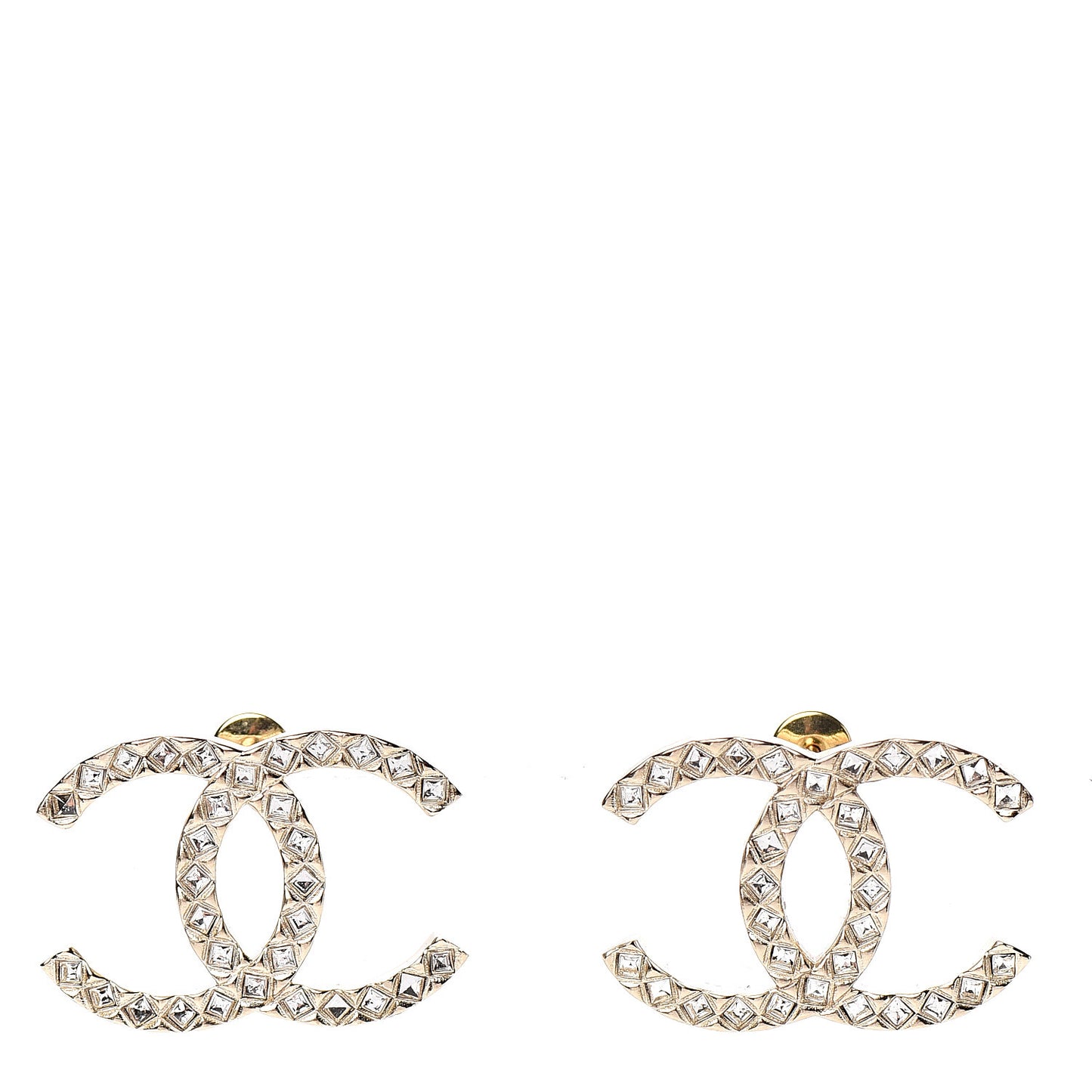 Baguette Crystal High Society CC Earrings Gold