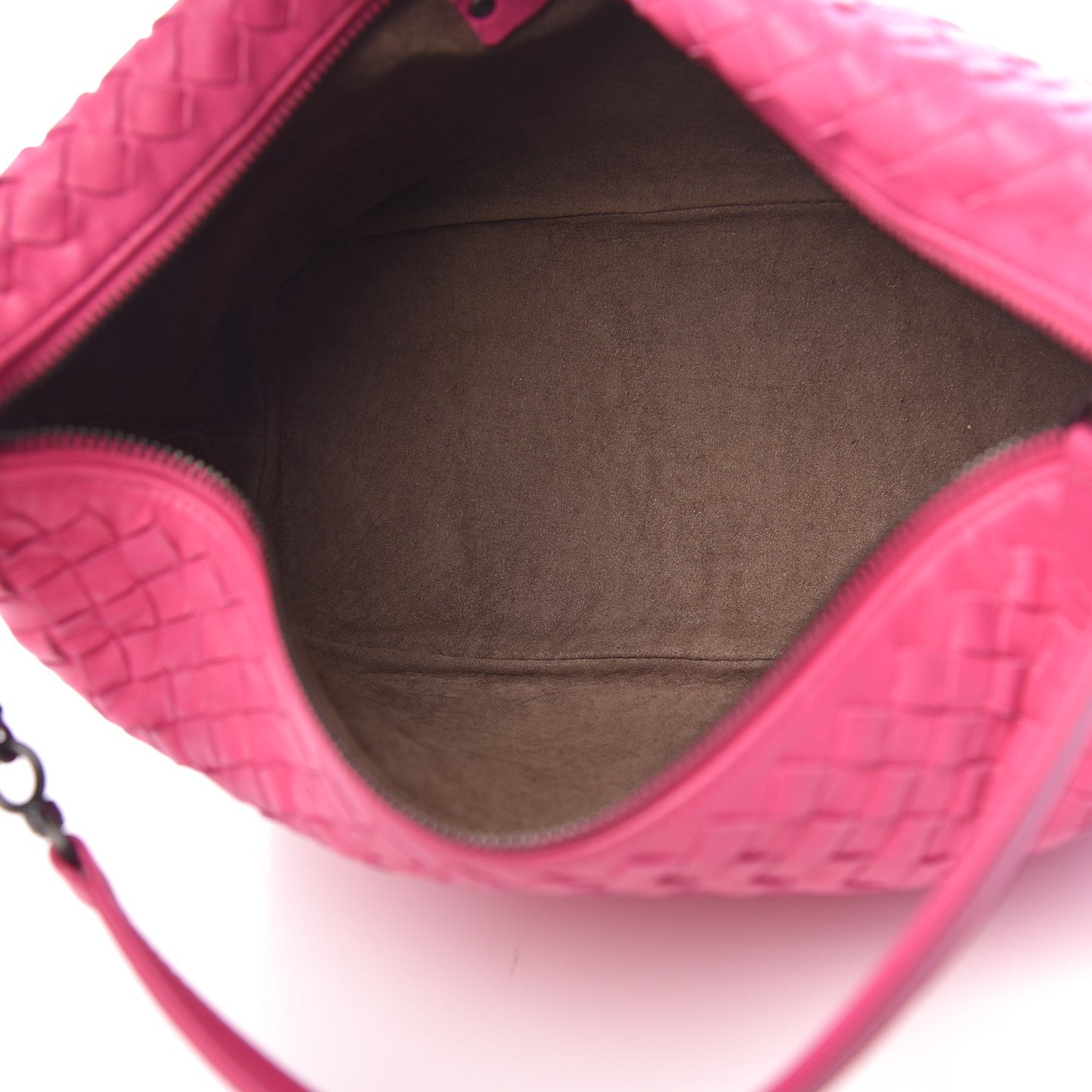 Nappa Intrecciato Hobo Fuchsia
