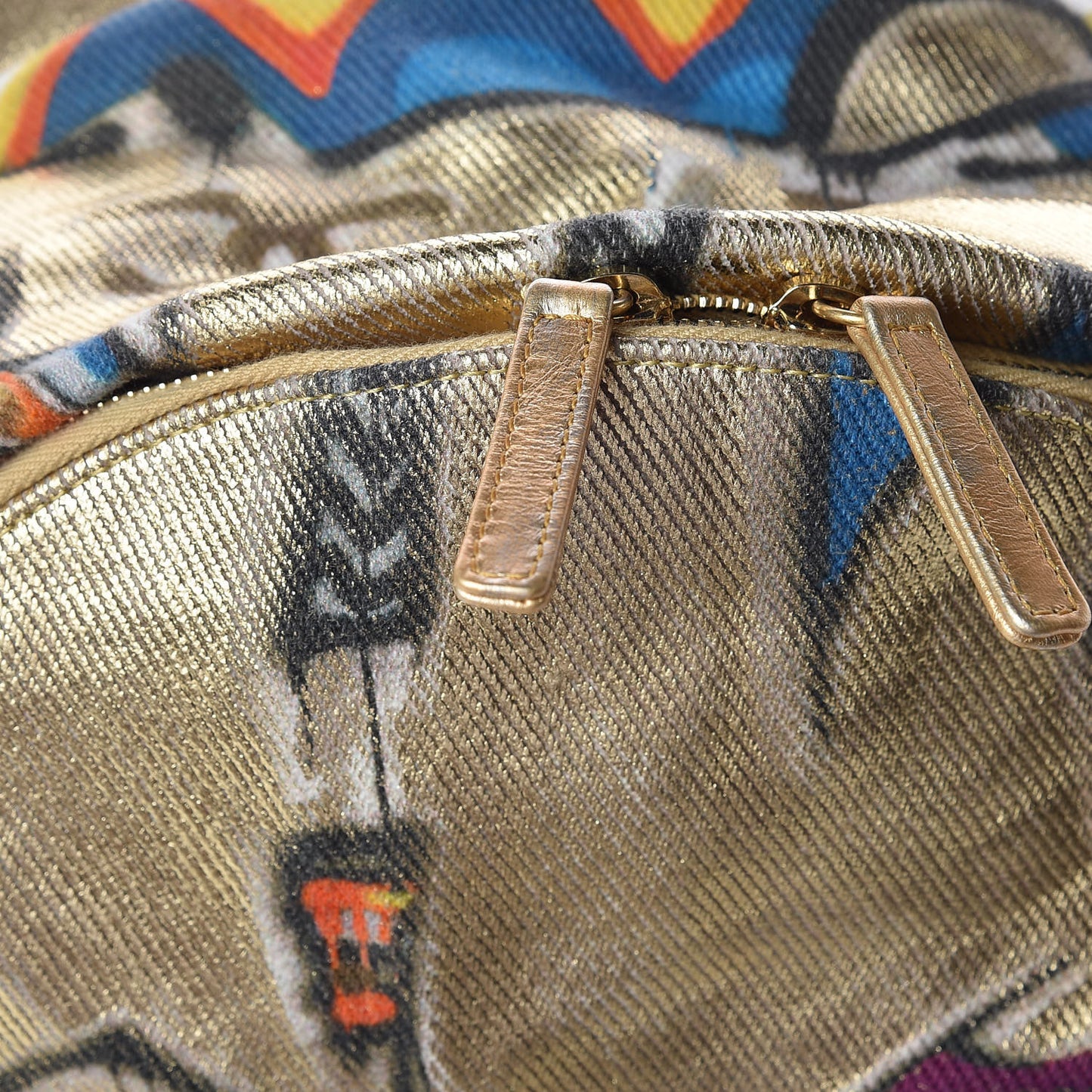 Graffiti Printed Canvas Street Spirit Backpack Multicolor