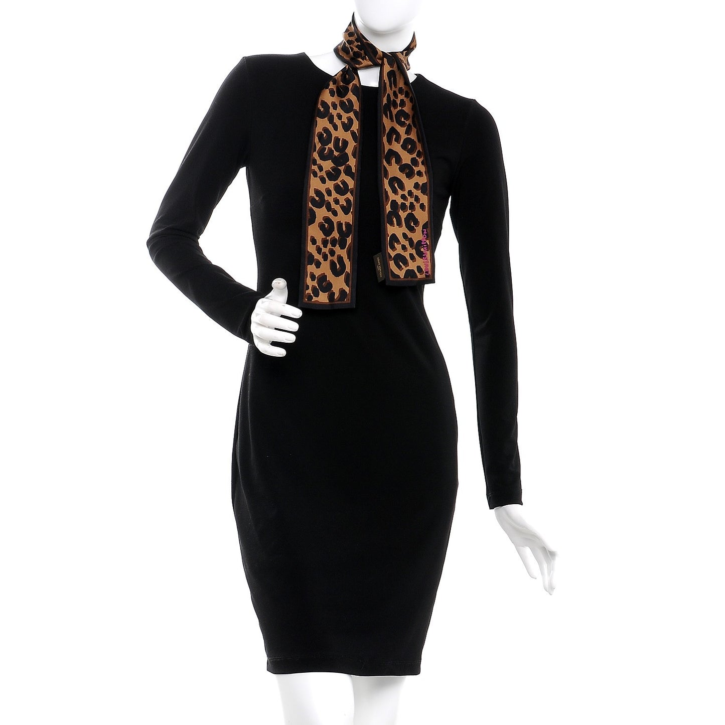 Silk Leopard Bandeau Scarf Marron