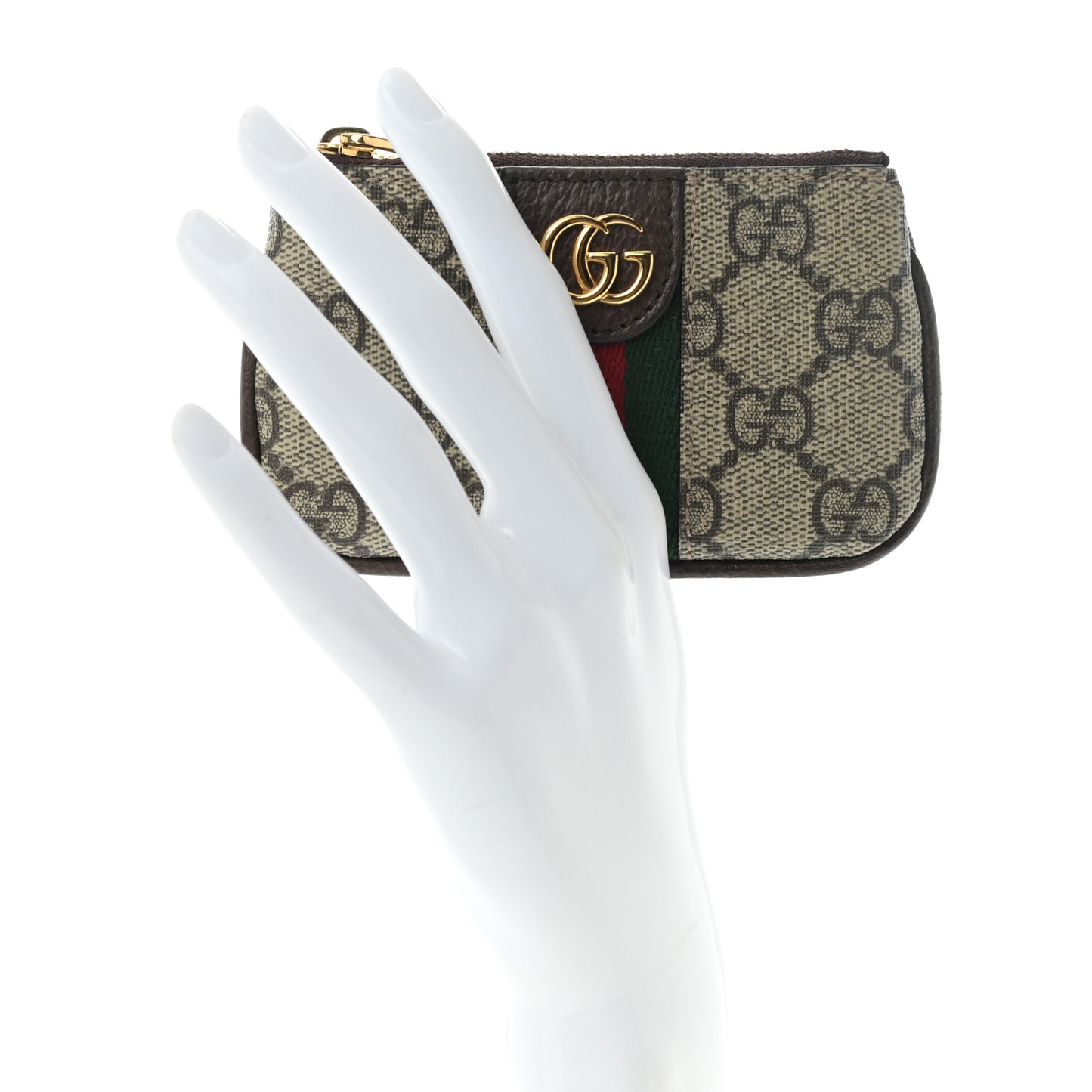 GG Supreme Monogram Web Ophidia Key Case Beige New Acero