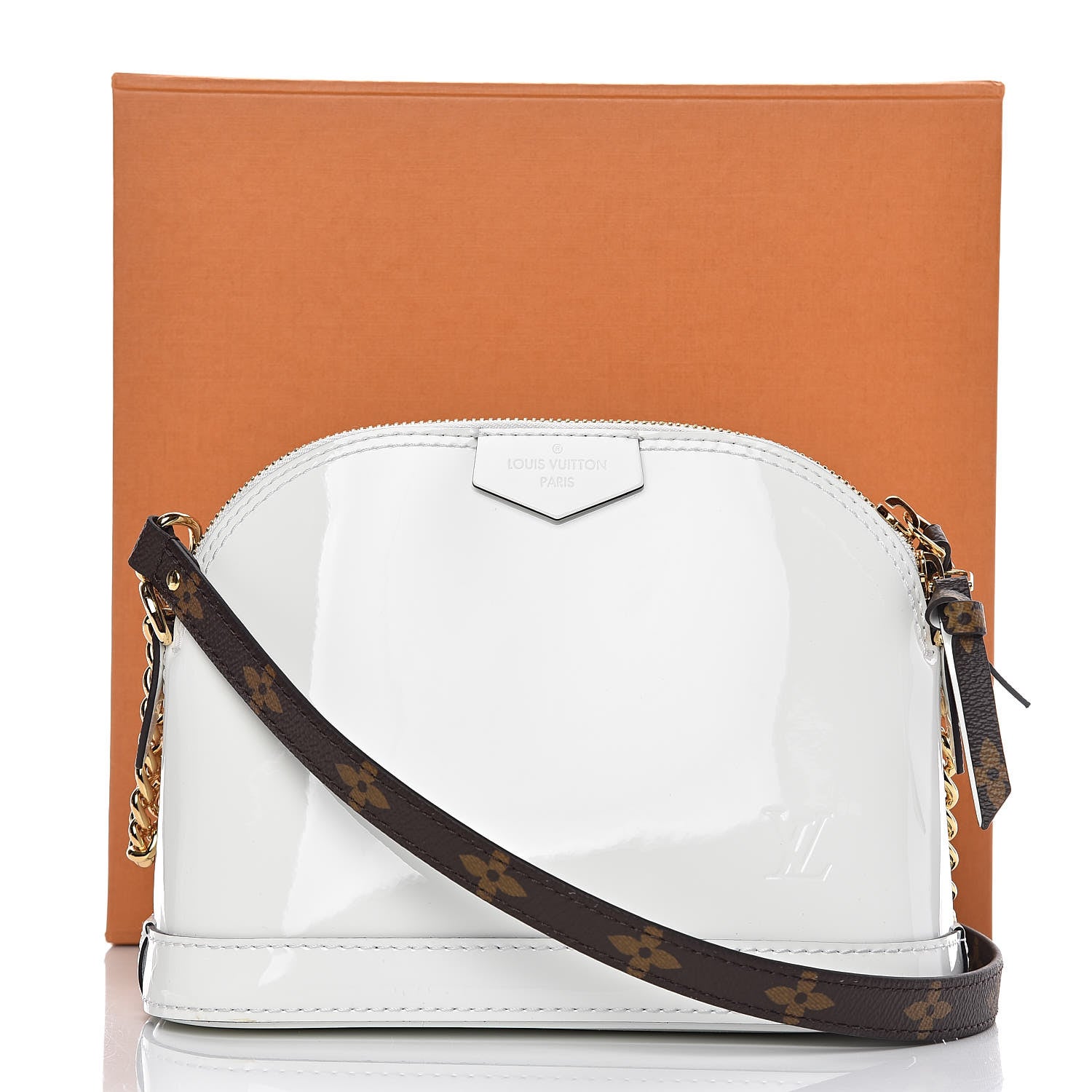 Louis Vuitton Patent Monogram Alma Mini Snow 13 of 13