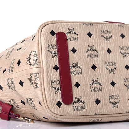 MCM Visetos Medium Liz Reversible Shopper Tote Beige Red 11 of 14