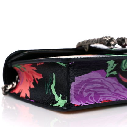 Gucci X KEN SCOTT New Shangai Calfskin Jenny Floral Print Super Mini Dionysus Shoulder Bag Black Pink 6 of 9