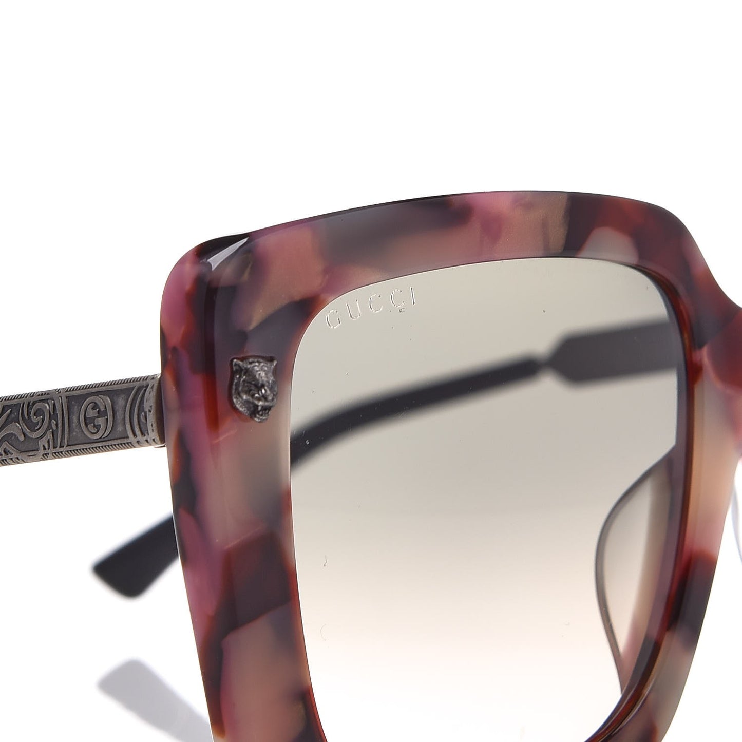 Squared Frame Sunglasses GG0216SA Pink Havana