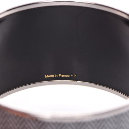 Hermes Enamel Printed Extra Wide Chevron Bracelet 65 Black 4 of 5