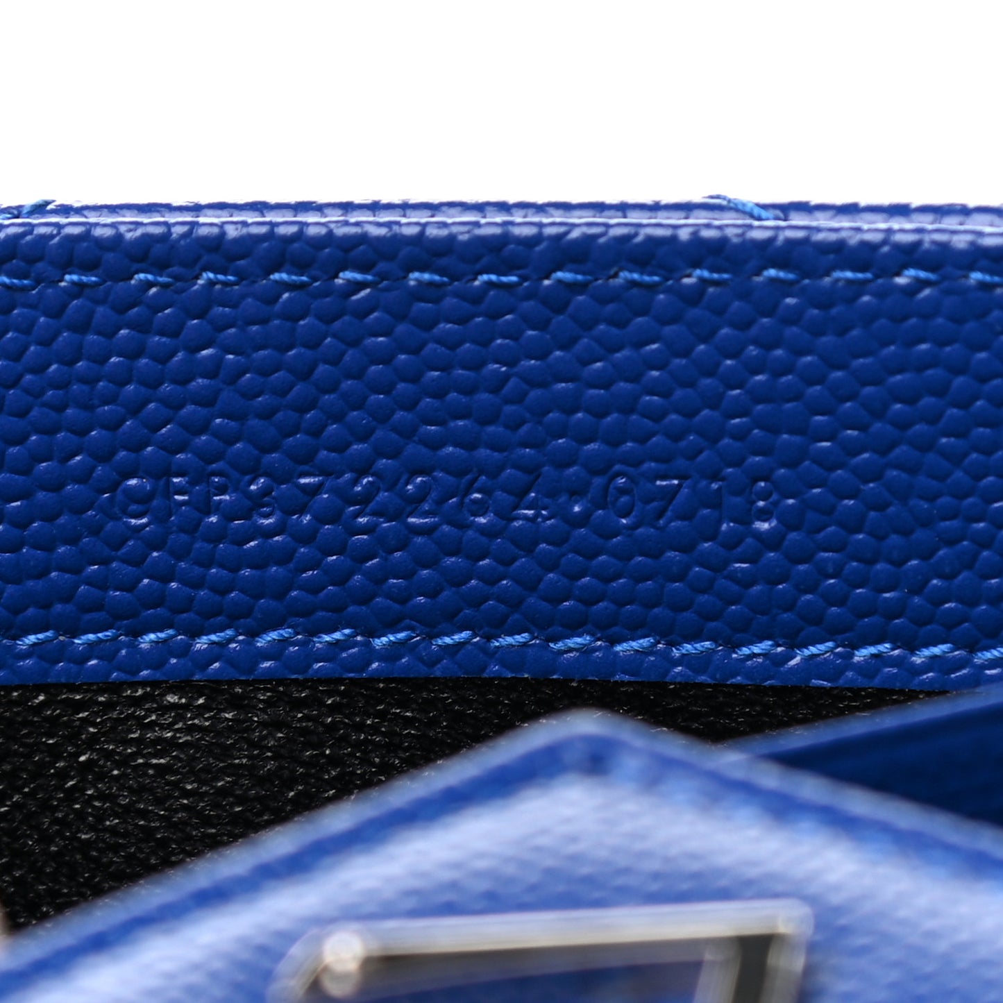Grain De Poudre Matelasse Chevron Monogram Flap Wallet Royal Blue