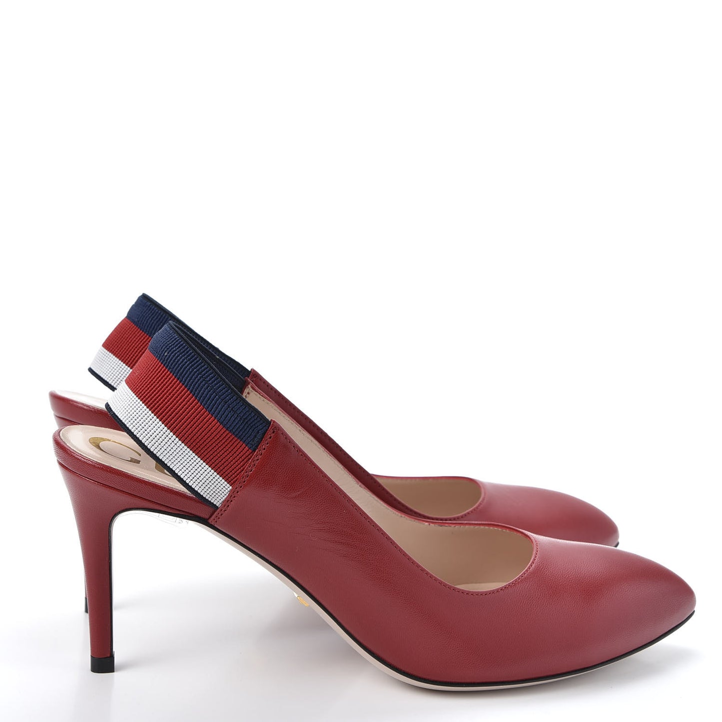Malaga Kid Web Sylvie Mid Heel Slingback Pumps 38 Hibiscus Red