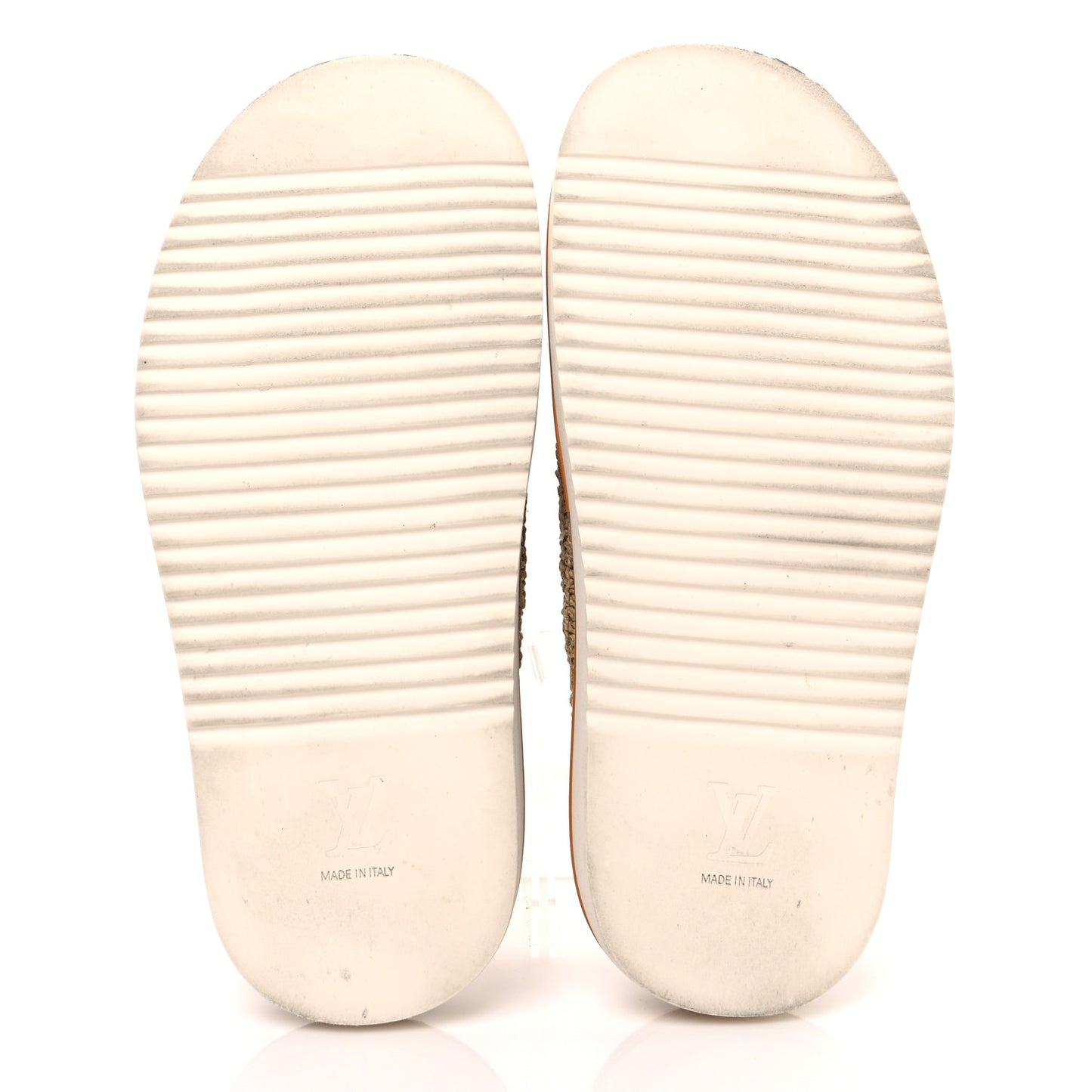 Raffia LV Easy Mens Mule 9.5 Beige