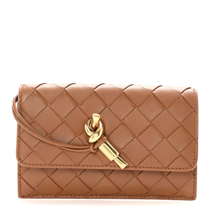 Bottega Veneta Nappa Intrecciato Andiamo Flap Card Case Cognac 1 of 6