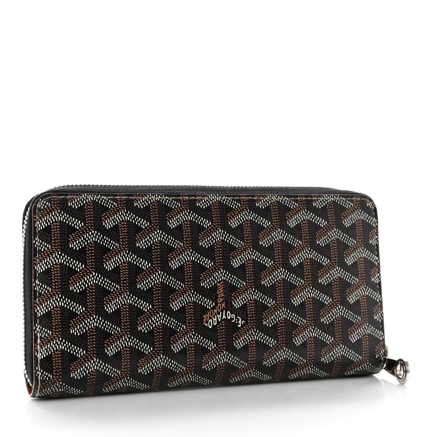 Goyardine Matignon Zip Around GM Wallet Black Gold