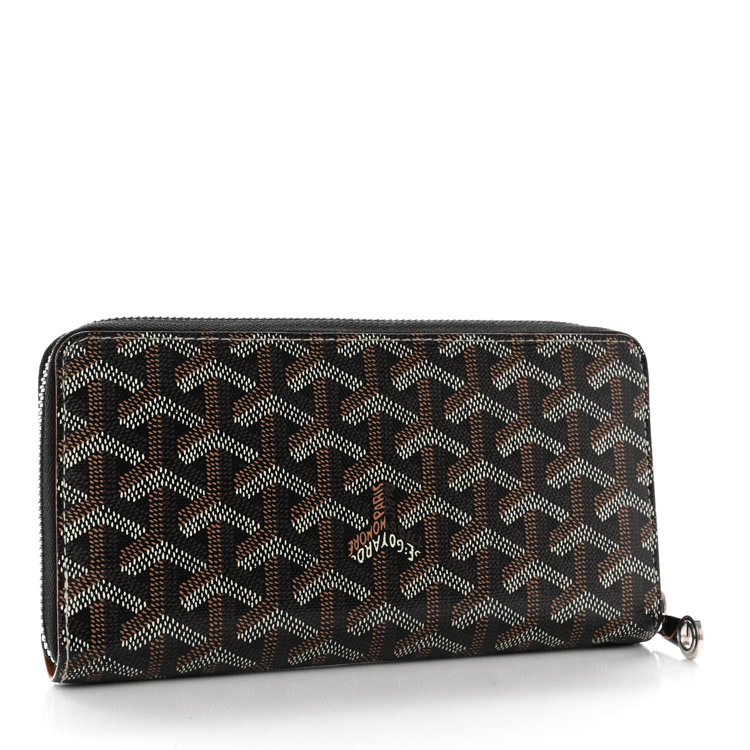 Goyard Goyardine Matignon Zip Around GM Wallet Black Gold 3 of 13