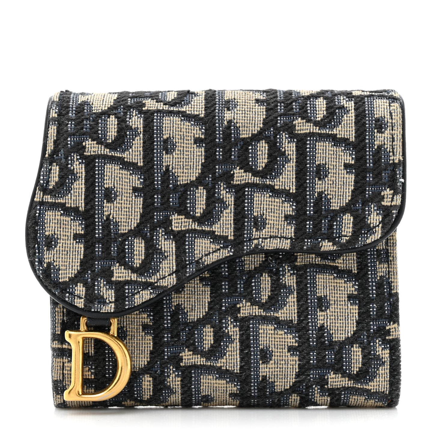 Oblique Saddle Lotus Wallet Blue