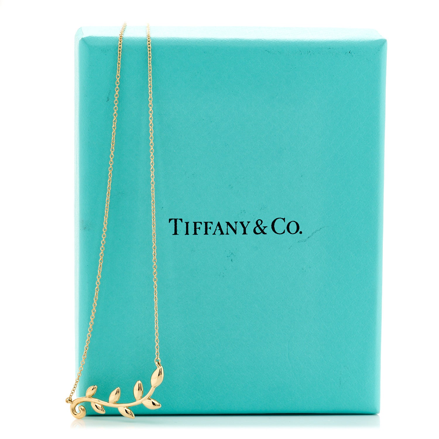 Tiffany 18K Yellow Gold Paloma Picasso Olive Leaf Vine Pendant Necklace 6 of 6