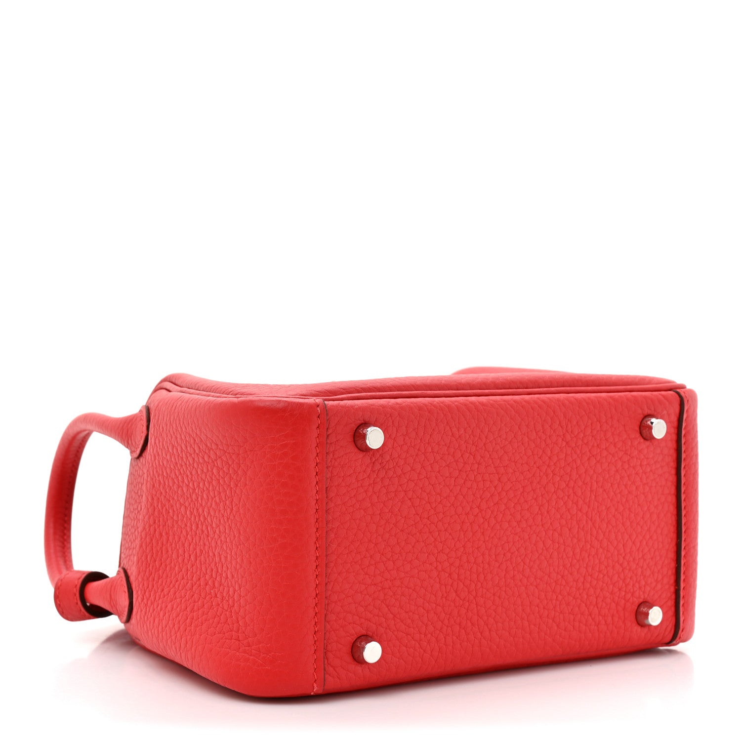 Hermes Taurillon Clemence Mini Lindy 20 Rouge Radieux 4 of 11