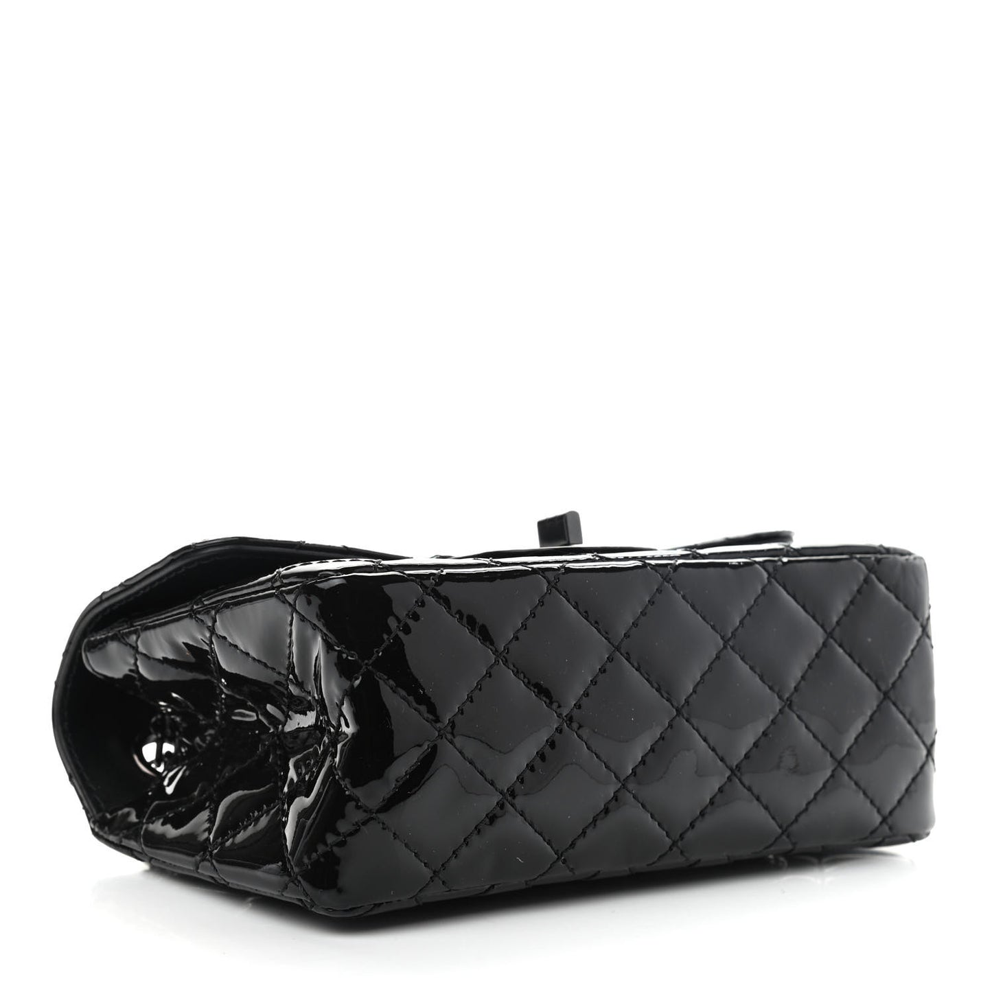 Patent Calfskin Quilted 2.55 Reissue Mini Flap So Black