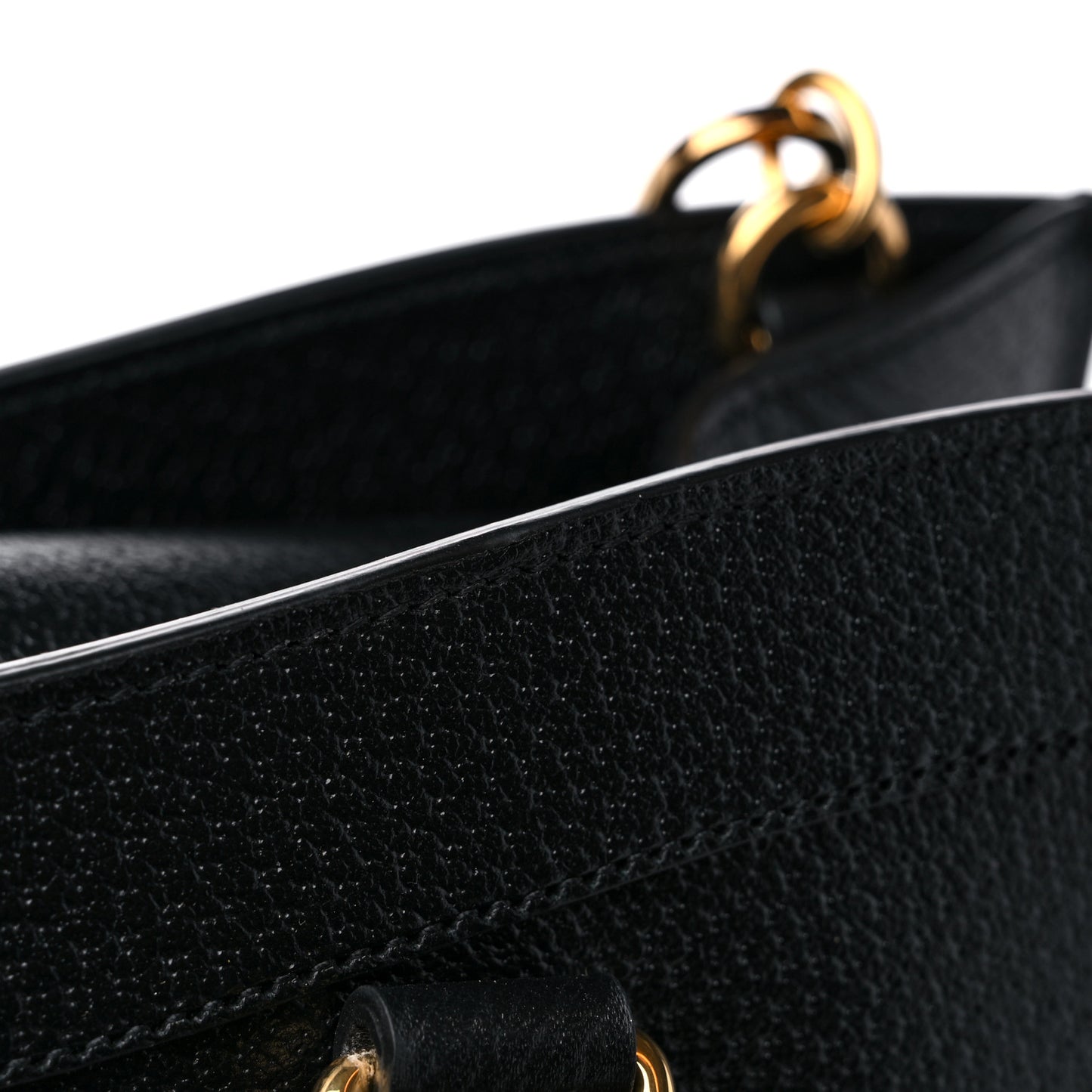 Textured Dollar Calfskin Web Medium Diana Tote Bag Black Dusty Grey