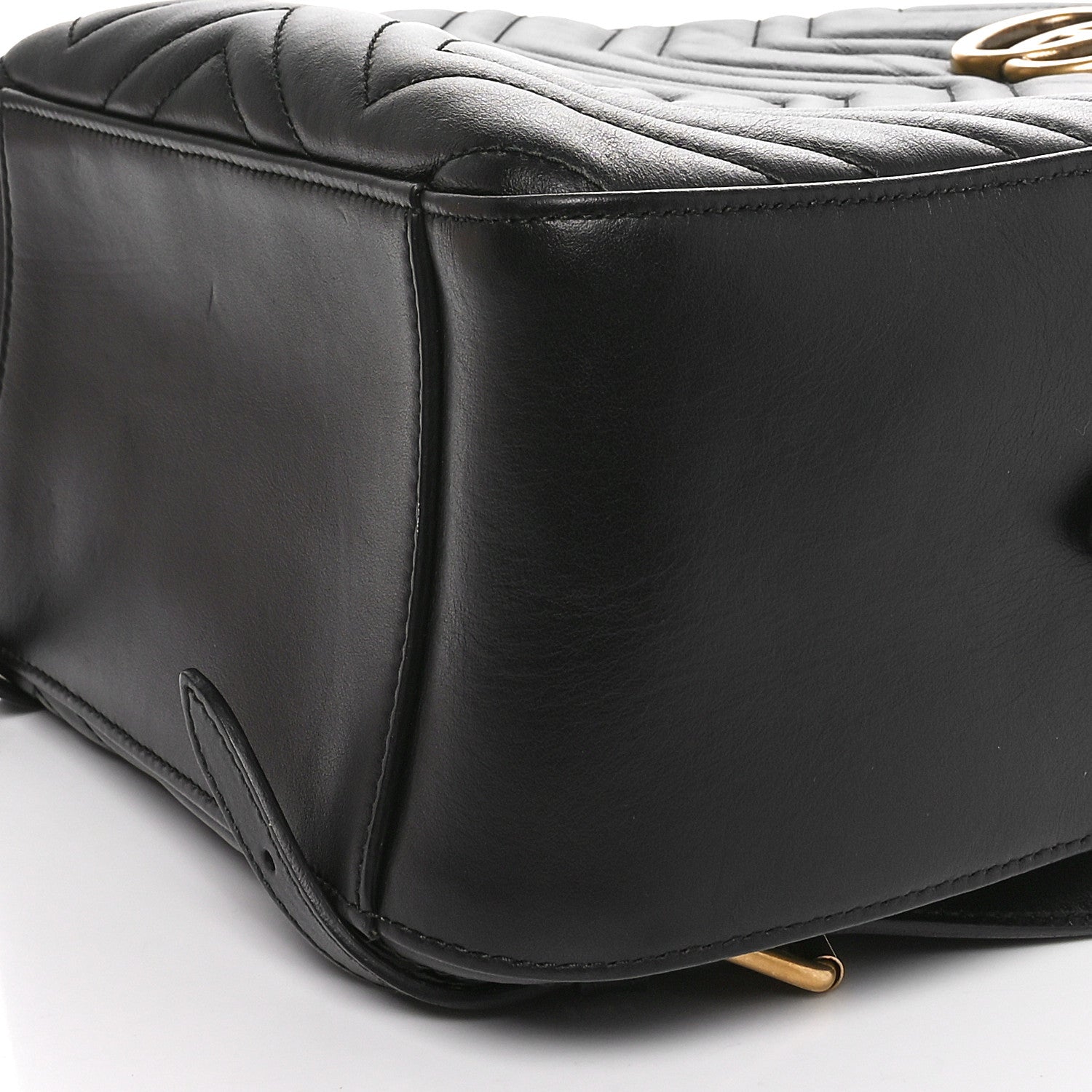 Gucci Calfskin Matelasse GG Marmont Dome Backpack Black 10 of 11