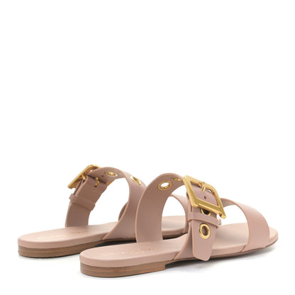 Christian Dior Calfskin D-Dior Slide Sandals 37 Rose De Vents 4 of 13