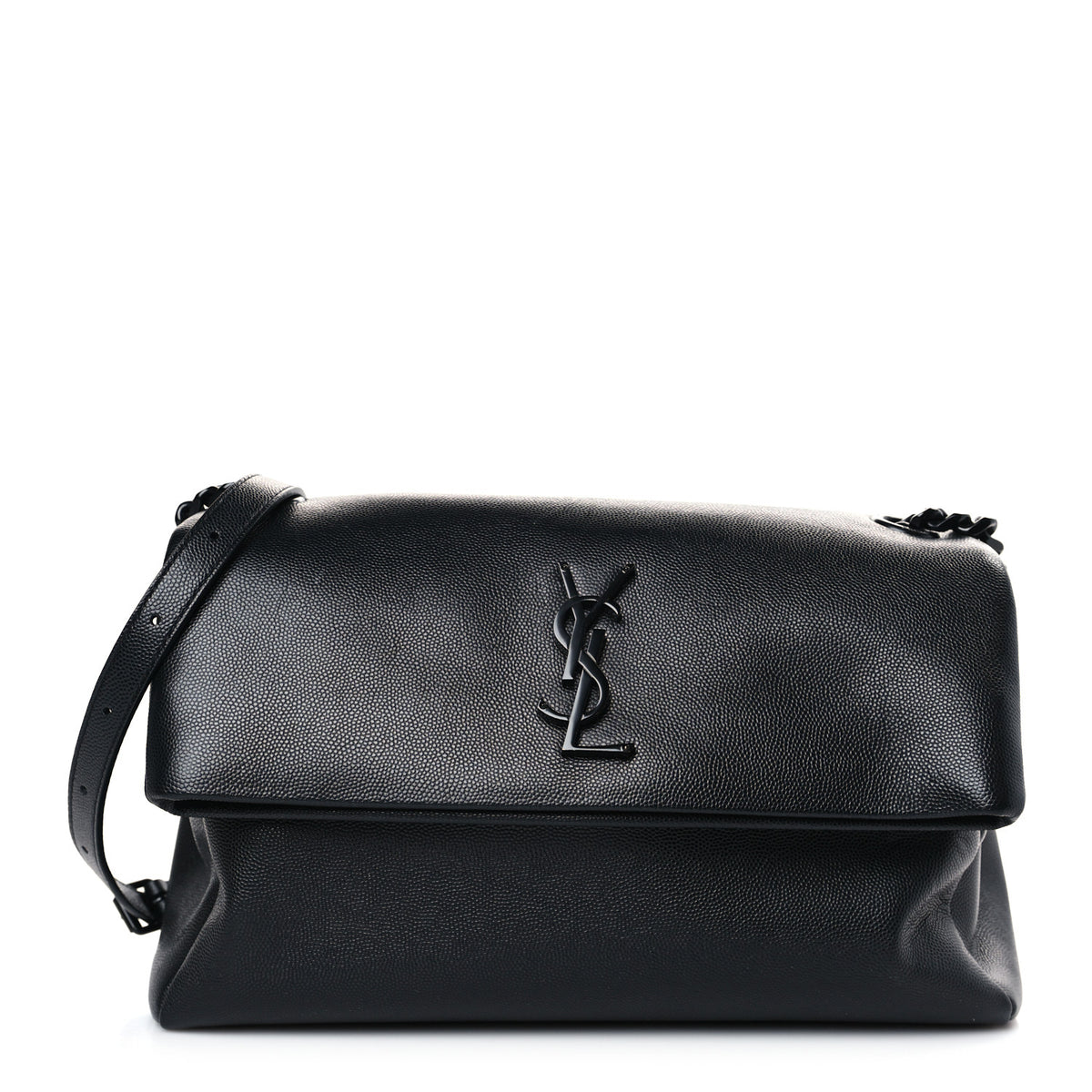 Grain De Poudre Medium West Hollywood Monogram Fold-Over Black