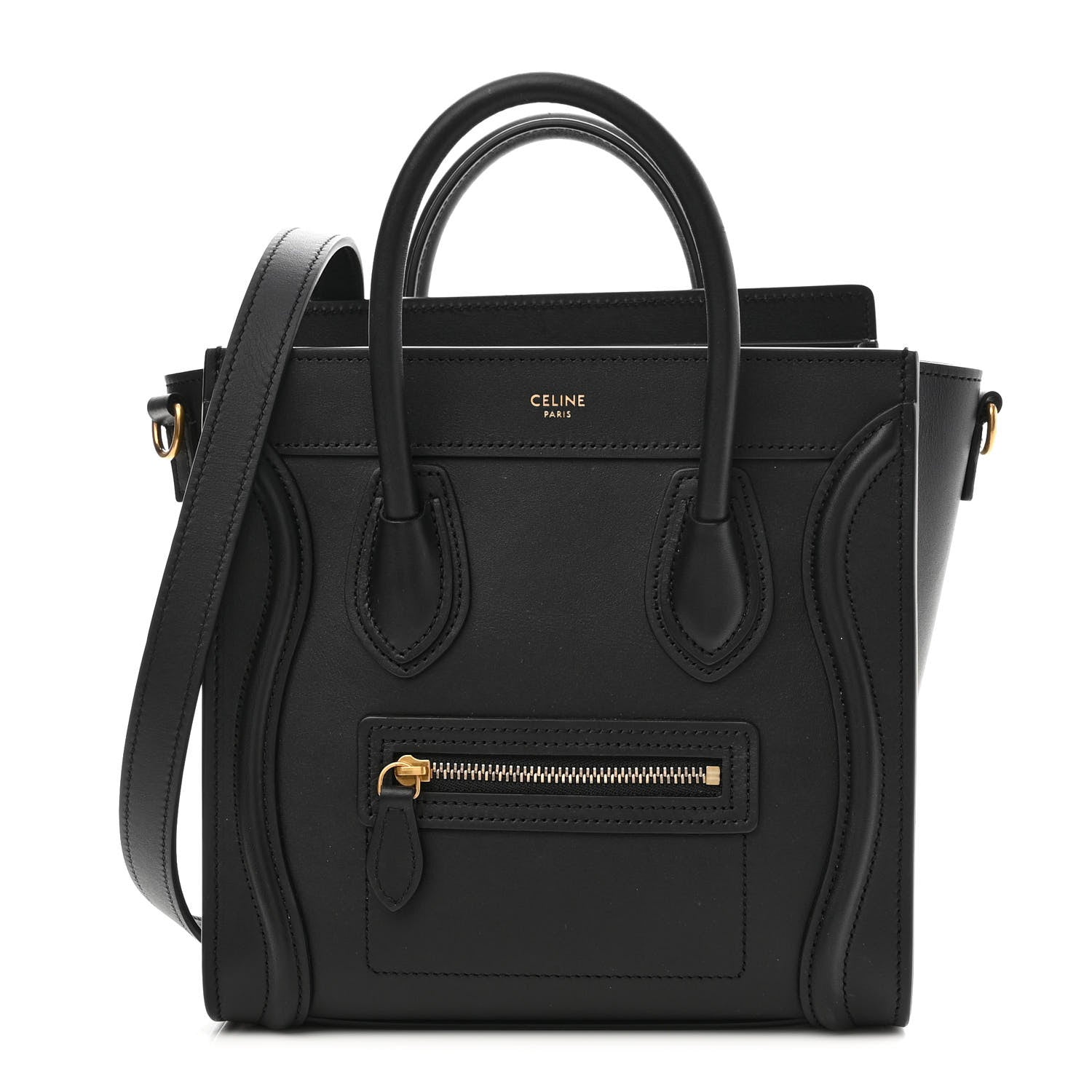 Celine Smooth Calfskin Nano Luggage Black 1 of 10
