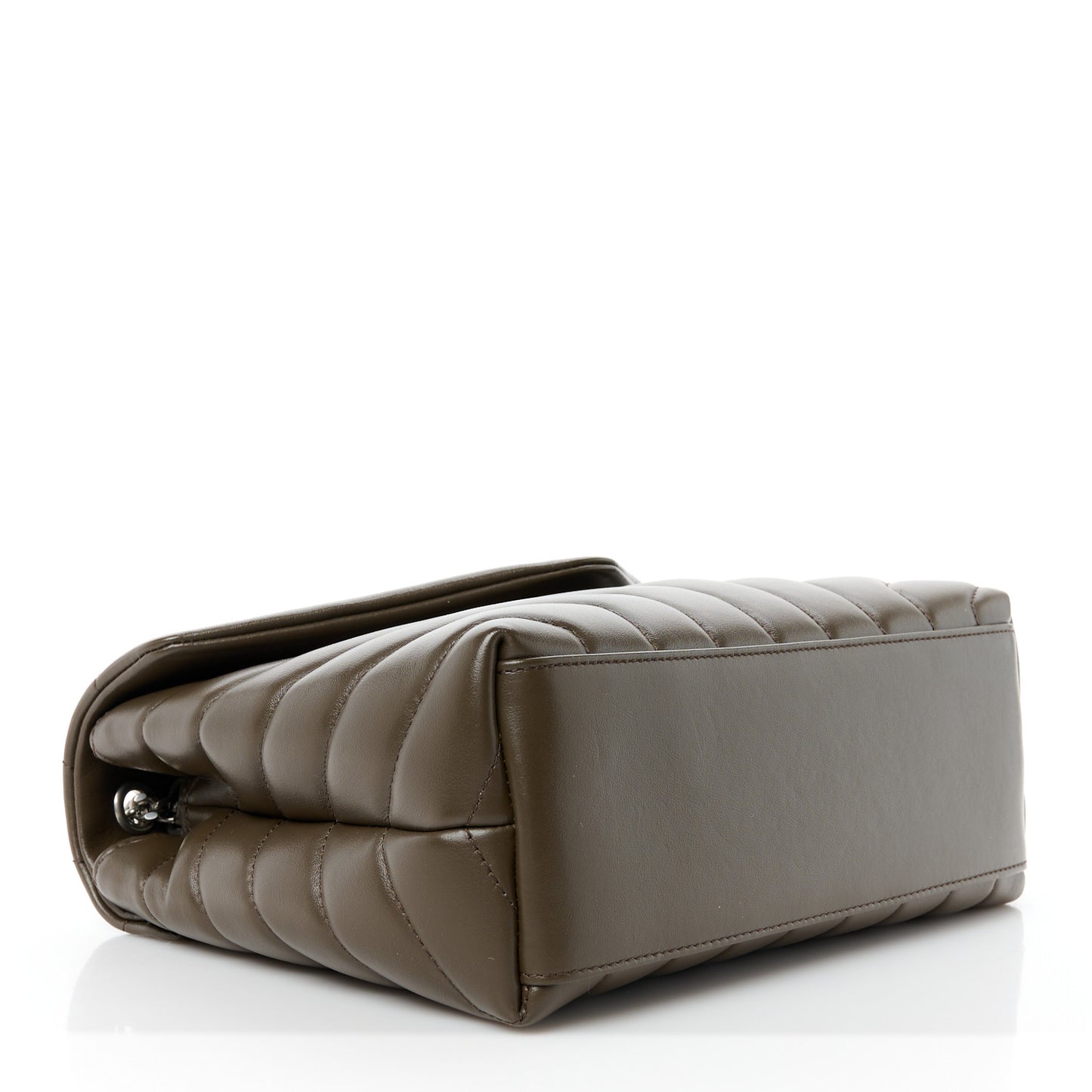 Calfskin Y Quilted Monogram Small Loulou Chain Satchel Military Olive
