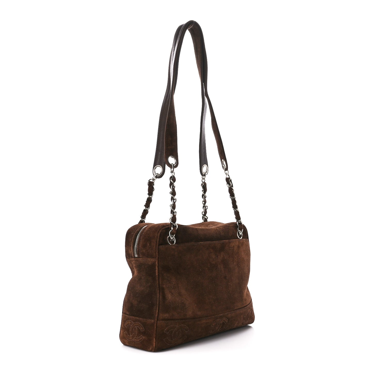 Suede CC Shoulder Bag Brown